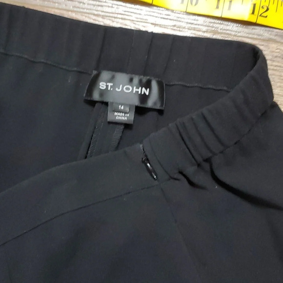 St. John wide leg black side zip classic dress pants - Picture 5 of 7